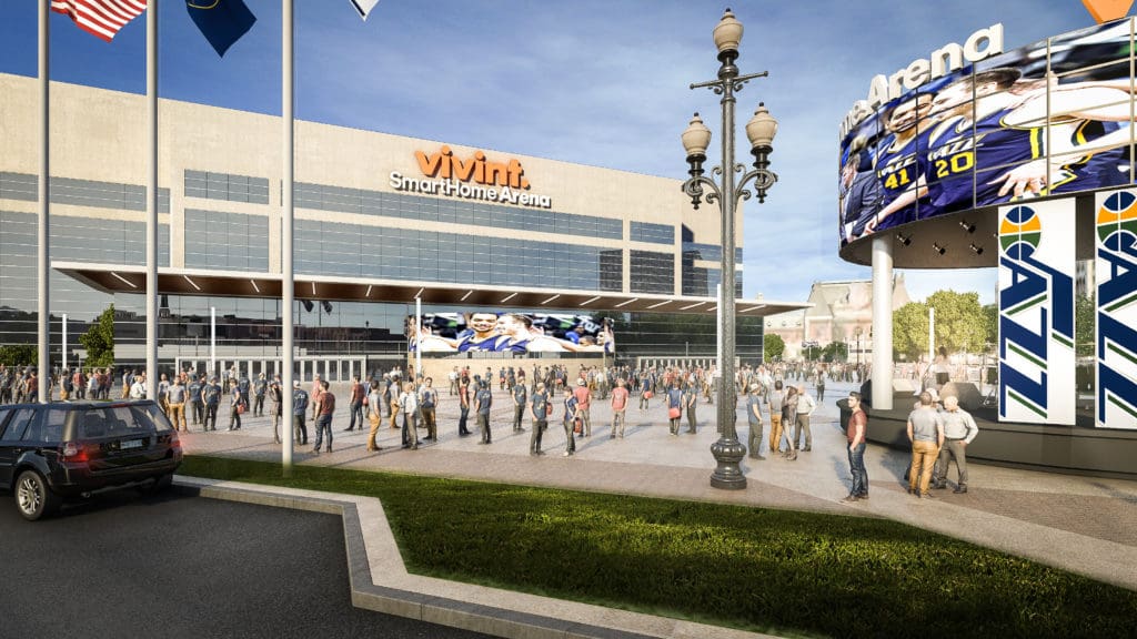 3d rendering of future Vivint Arena exterior