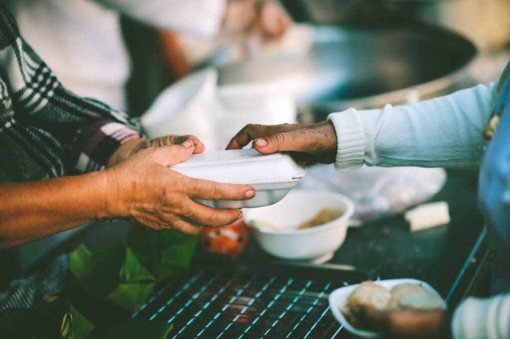 Food donation being prepared